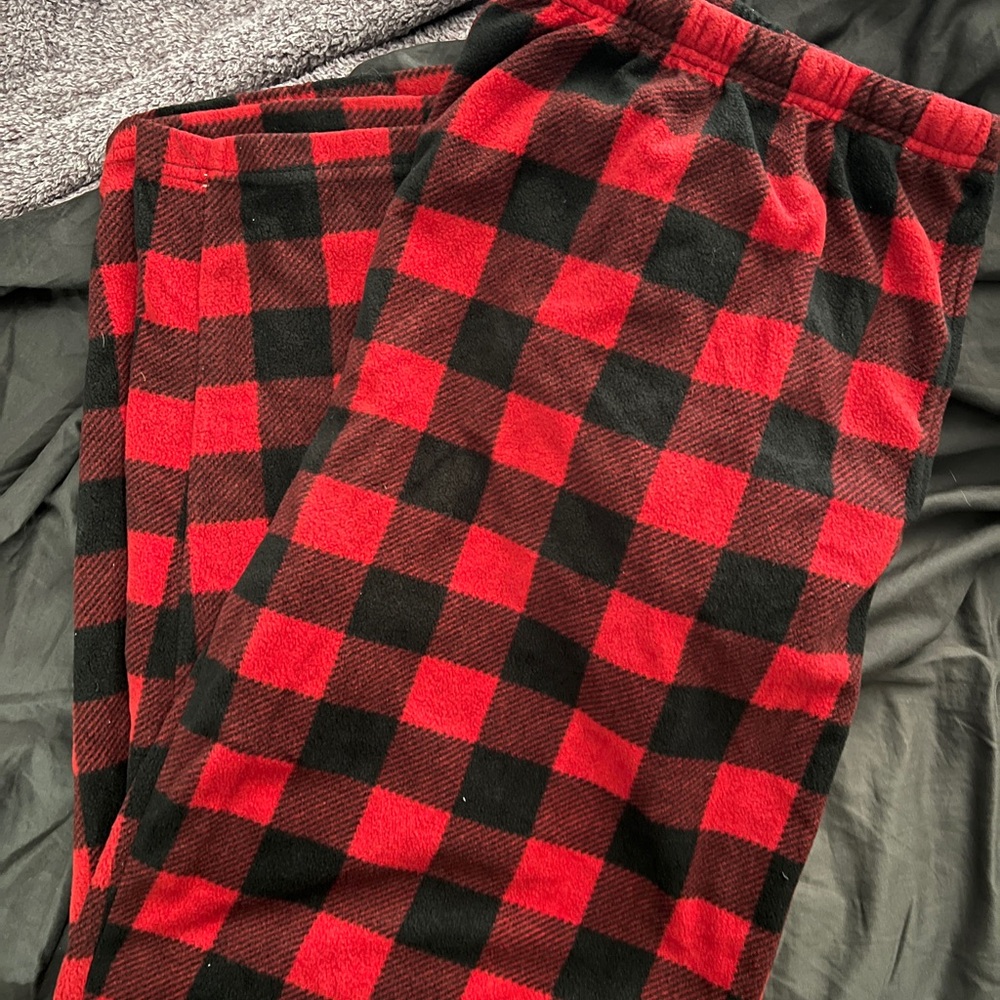 Red and Black Plaid Pajama Pants